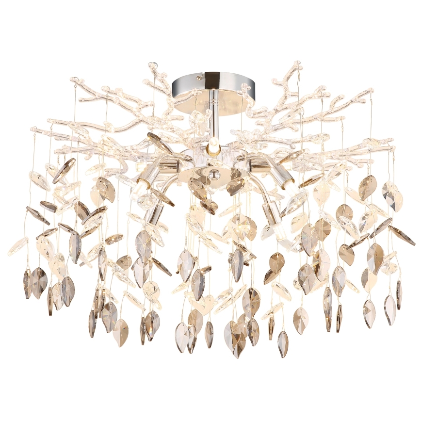 Globo - Kroonluchter met ophangstang 8xG9/8W/230V glanzend chroom