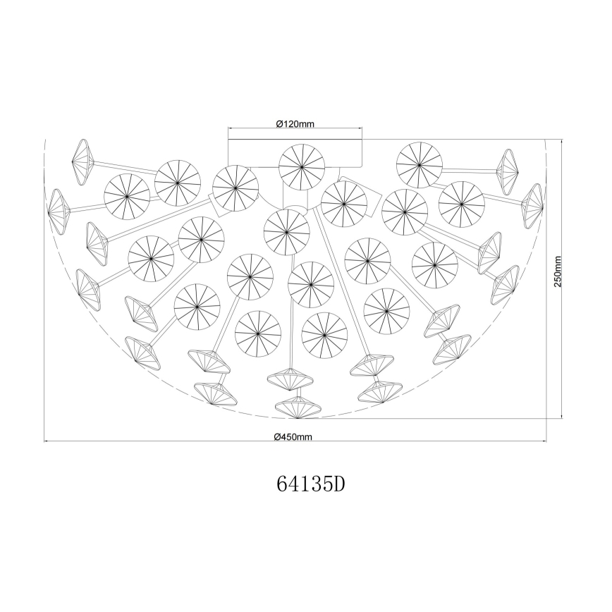 Globo - LED Plafondlamp 4xG9/3,5W/230V diameter 45 cm goud