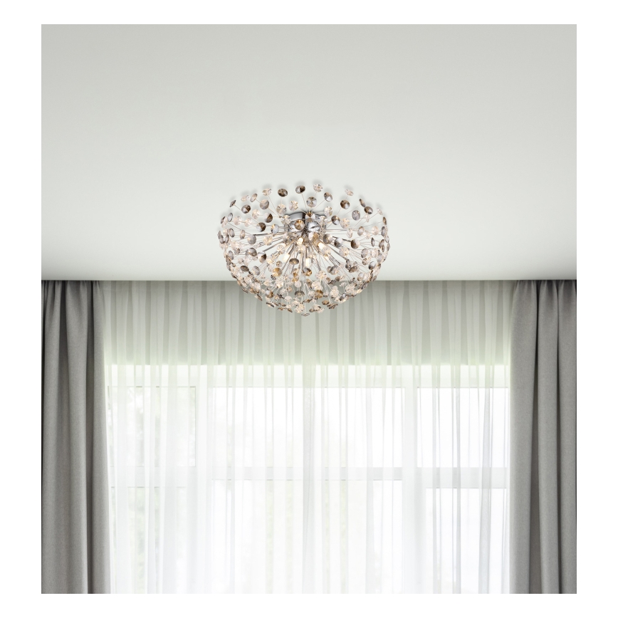 Globo - LED Plafondlamp 6xG9/3,5W/230V diameter 60 cm glanzend chroom