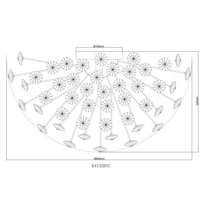 Globo - LED Plafondlamp 6xG9/3,5W/230V diameter 60 cm glanzend chroom