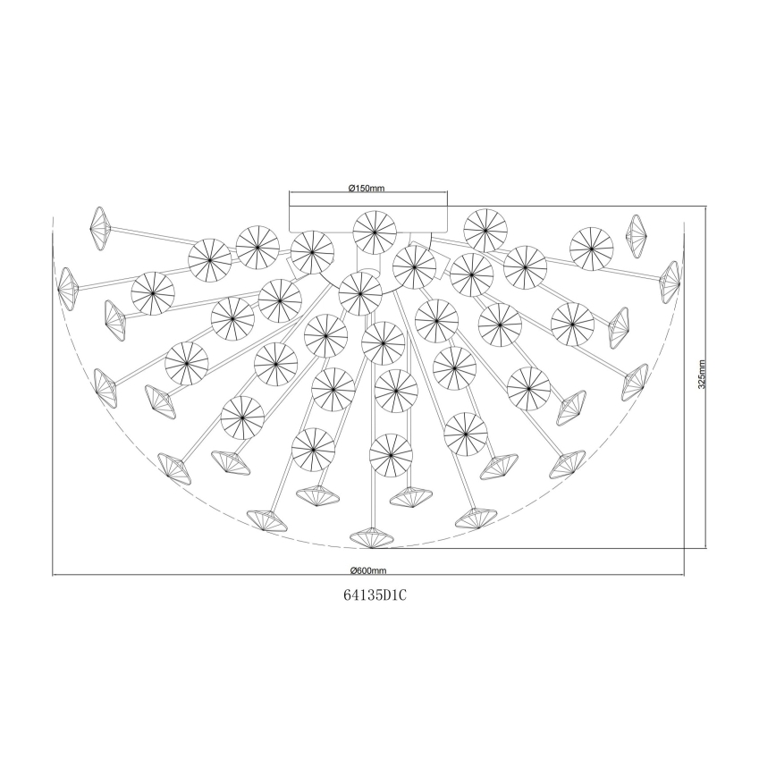 Globo - LED Plafondlamp 6xG9/3,5W/230V diameter 60 cm glanzend chroom