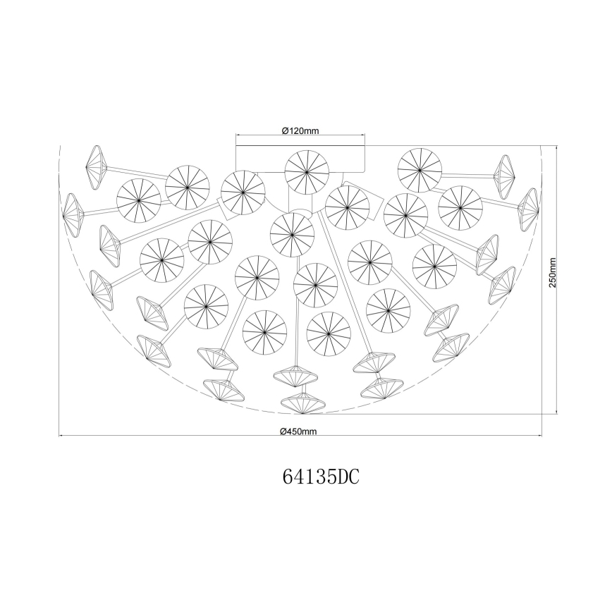 Globo - LED Plafondlamp 4xG9/3,5W/230V diameter 45 cm glanzend chroom