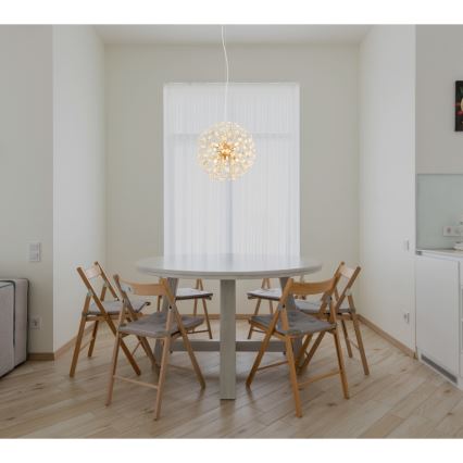 Globo - LED-hanglamp aan kabel 8×G9/3,5W/230V Ø 40 cm goudkleurig