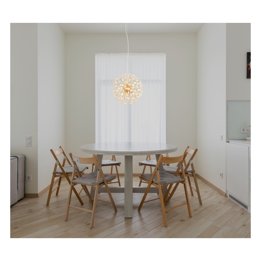 Globo - LED-hanglamp aan kabel 8×G9/3,5W/230V Ø 40 cm goudkleurig