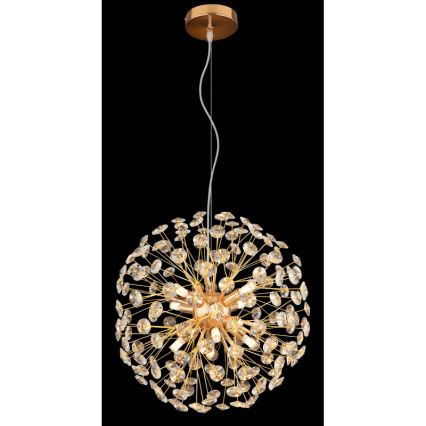 Globo - LED-hanglamp aan kabel 8×G9/3,5W/230V Ø 40 cm goudkleurig