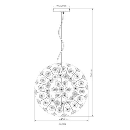 Globo - LED-hanglamp aan kabel 8×G9/3,5W/230V Ø 40 cm goudkleurig
