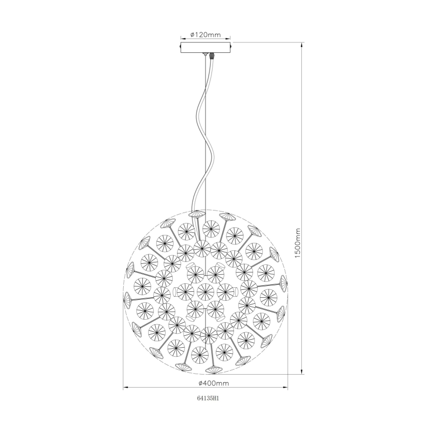 Globo - LED-hanglamp aan kabel 8×G9/3,5W/230V Ø 40 cm goudkleurig