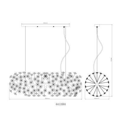 Globo - LED-kroonluchter met kabel 12xG9/3,5W/230V goud