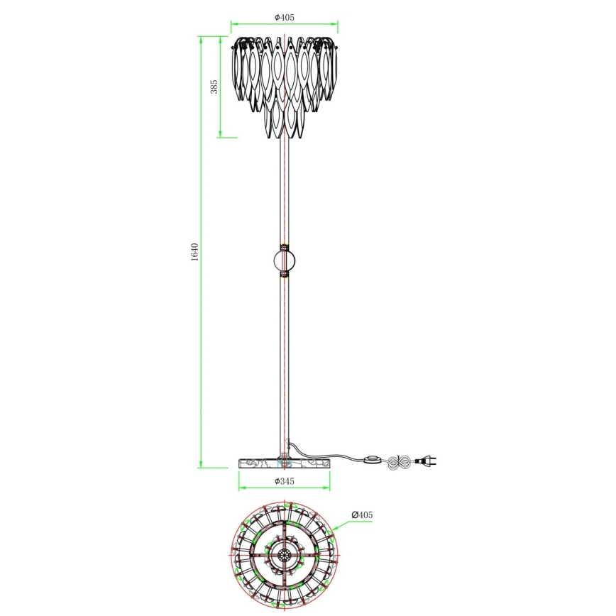 Globo - Vloerlamp 4xE14/40W/230V
