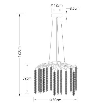 Globo - LED-kroonluchter aan kabel 6xG9/8W/230V
