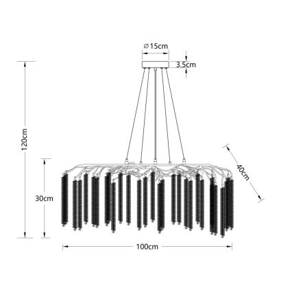 Globo - Kroonluchter aan kabel 9xG9/8W/230V