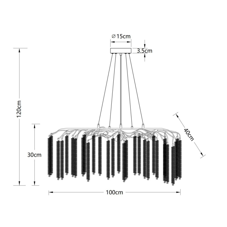 Globo - Kroonluchter aan kabel 9xG9/8W/230V