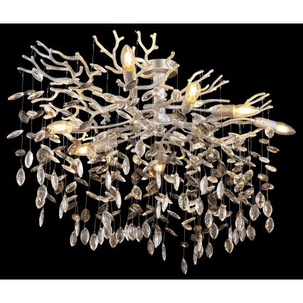 Globo - Hanglamp met stang 7xE14/40W/230V zilverkleurig