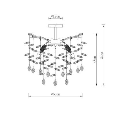 Globo - Kroonluchter met stang 6xE14/40W/230V goudkleurig