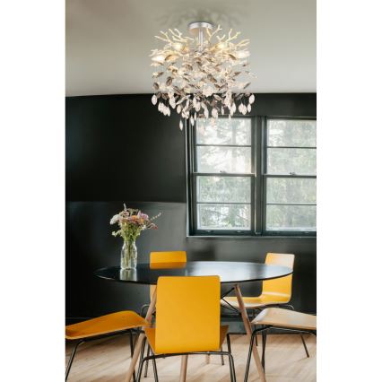 Globo - Kroonluchter met stang 6xE14/40W/230V zilver