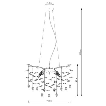 Globo - Kroonluchter met kabel 8xE14/40W/230V goud