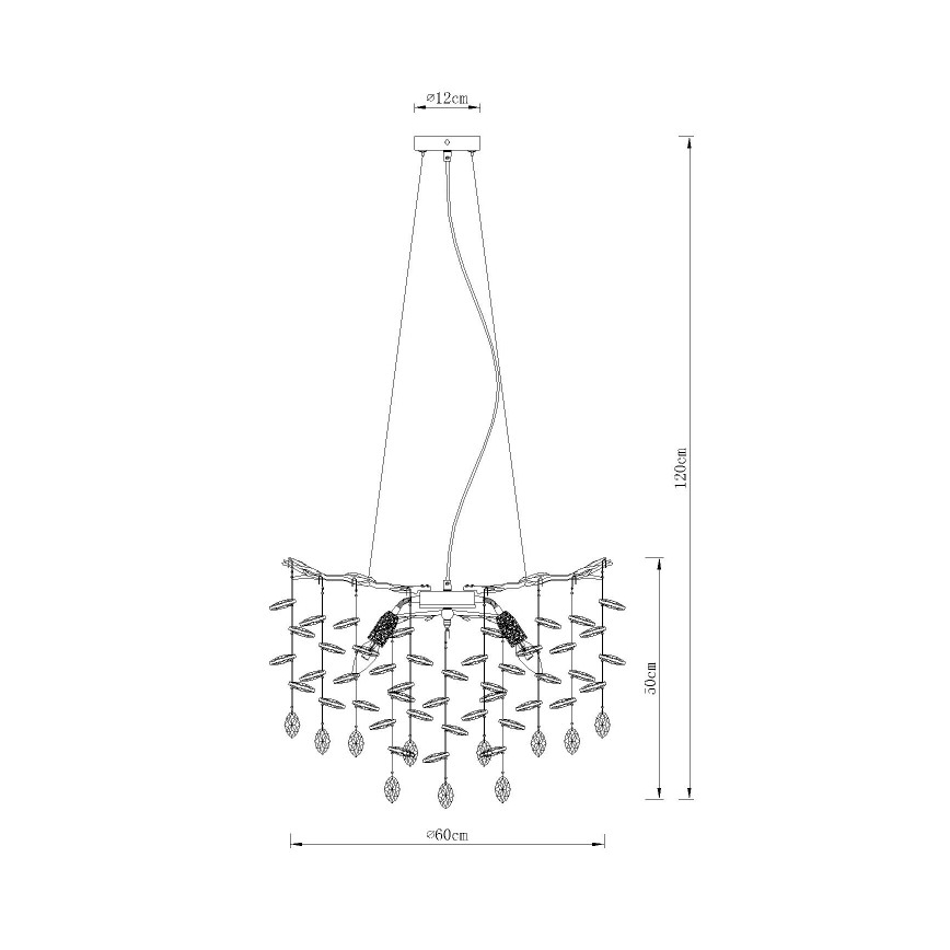 Globo - Kroonluchter met kabel 8xE14/40W/230V goud