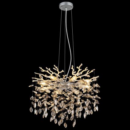 Globo - Kroonluchter met kabel 8xE14/40W/230V zilverkleurig