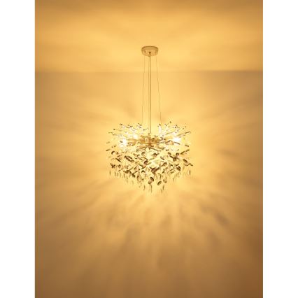 Globo - Kroonluchter met kabel 8xE14/40W/230V zilverkleurig