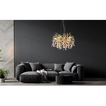 Globo - Hanglamp met kabel 10xE14/40W/230V goudkleurig