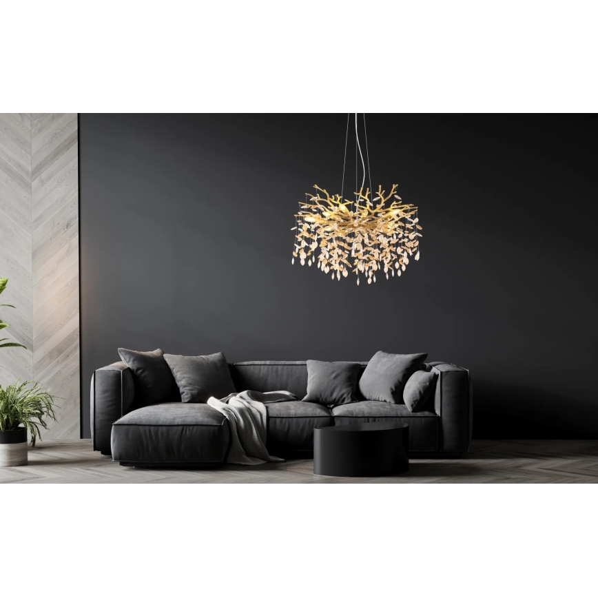 Globo - Hanglamp met kabel 10xE14/40W/230V goudkleurig