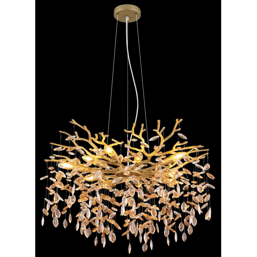 Globo - Hanglamp met kabel 10xE14/40W/230V goudkleurig
