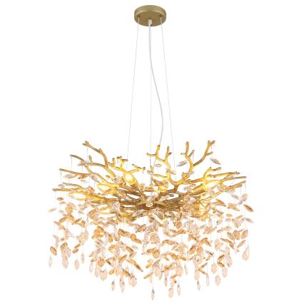 Globo - Hanglamp met kabel 10xE14/40W/230V goudkleurig