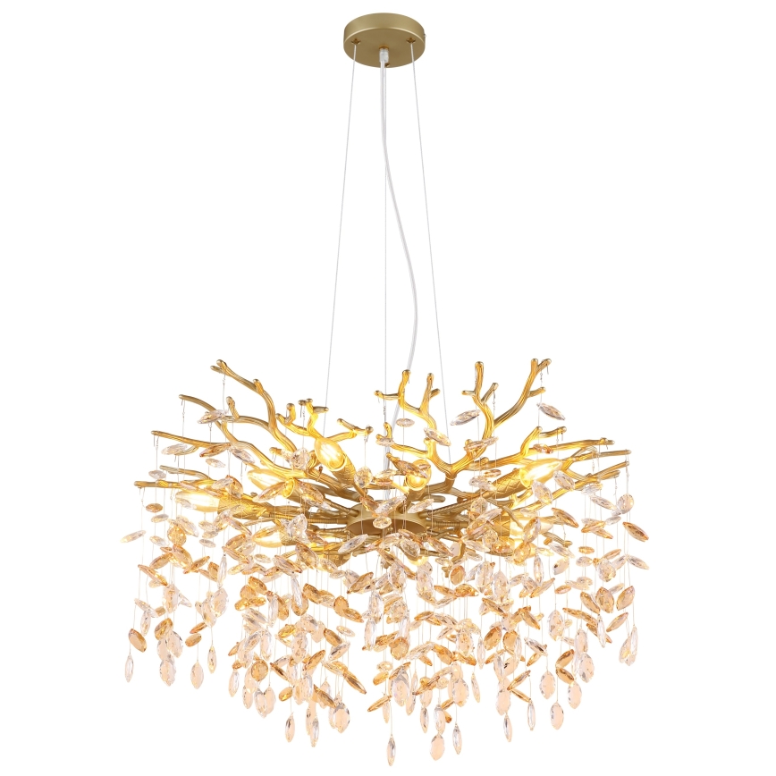 Globo - Hanglamp met kabel 10xE14/40W/230V goudkleurig