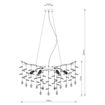 Globo - Hanglamp met kabel 10xE14/40W/230V goudkleurig
