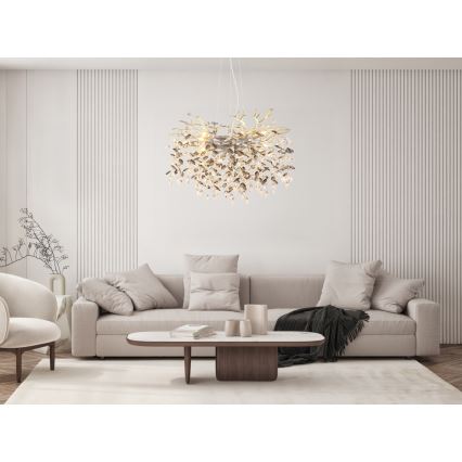 Globo - Kroonluchter met kabel 10xE14/40W/230V zilver