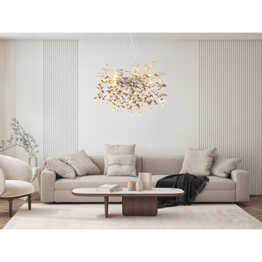 Globo - Kroonluchter met kabel 10xE14/40W/230V zilver