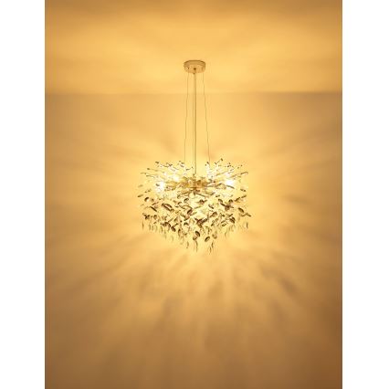 Globo - Kroonluchter met kabel 10xE14/40W/230V zilver