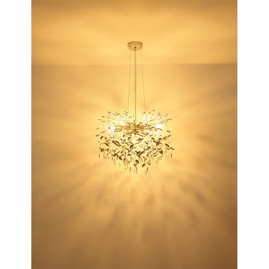 Globo - Kroonluchter met kabel 10xE14/40W/230V zilver