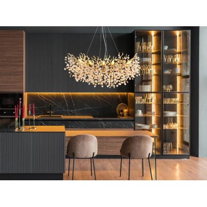 Globo - Kroonluchter met kabel 10xE14/40W/230V goudkleurig