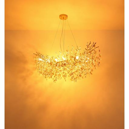 Globo - Kroonluchter met kabel 10xE14/40W/230V goudkleurig