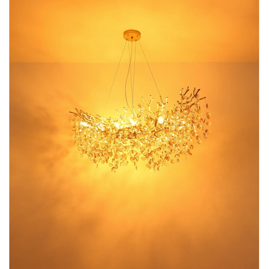Globo - Kroonluchter met kabel 10xE14/40W/230V goudkleurig