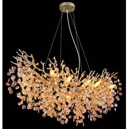 Globo - Kroonluchter met kabel 10xE14/40W/230V goudkleurig