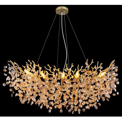 Globo - Kroonluchter met kabel 10xE14/40W/230V goudkleurig