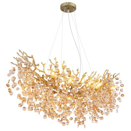 Globo - Kroonluchter met kabel 10xE14/40W/230V goudkleurig