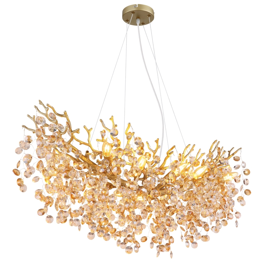 Globo - Kroonluchter met kabel 10xE14/40W/230V goudkleurig