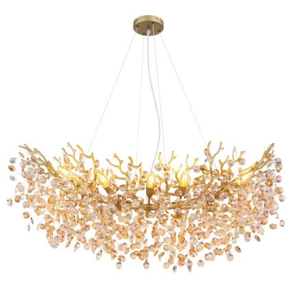 Globo - Kroonluchter met kabel 10xE14/40W/230V goudkleurig