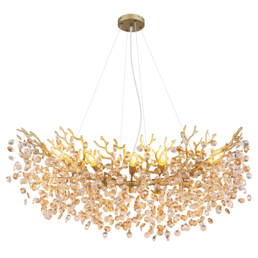 Globo - Kroonluchter met kabel 10xE14/40W/230V goudkleurig