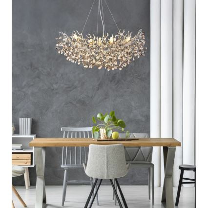 Globo - Hanglamp aan kabel 10xE14/40W/230V, zilverkleurig