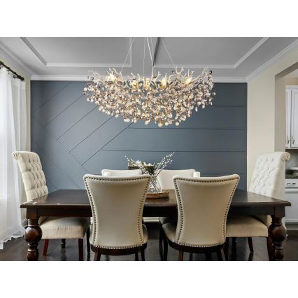 Globo - Hanglamp aan kabel 10xE14/40W/230V, zilverkleurig
