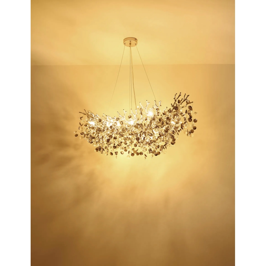 Globo - Hanglamp aan kabel 10xE14/40W/230V, zilverkleurig