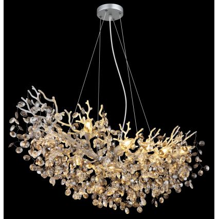 Globo - Hanglamp aan kabel 10xE14/40W/230V, zilverkleurig