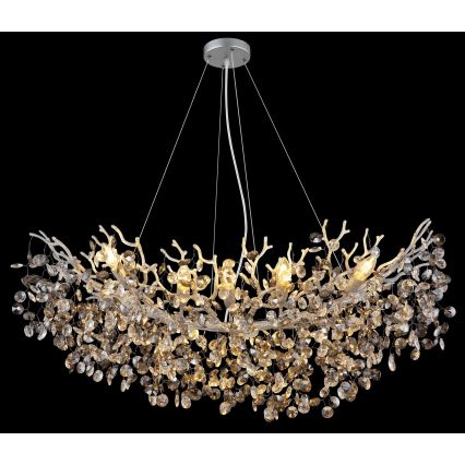 Globo - Hanglamp aan kabel 10xE14/40W/230V, zilverkleurig