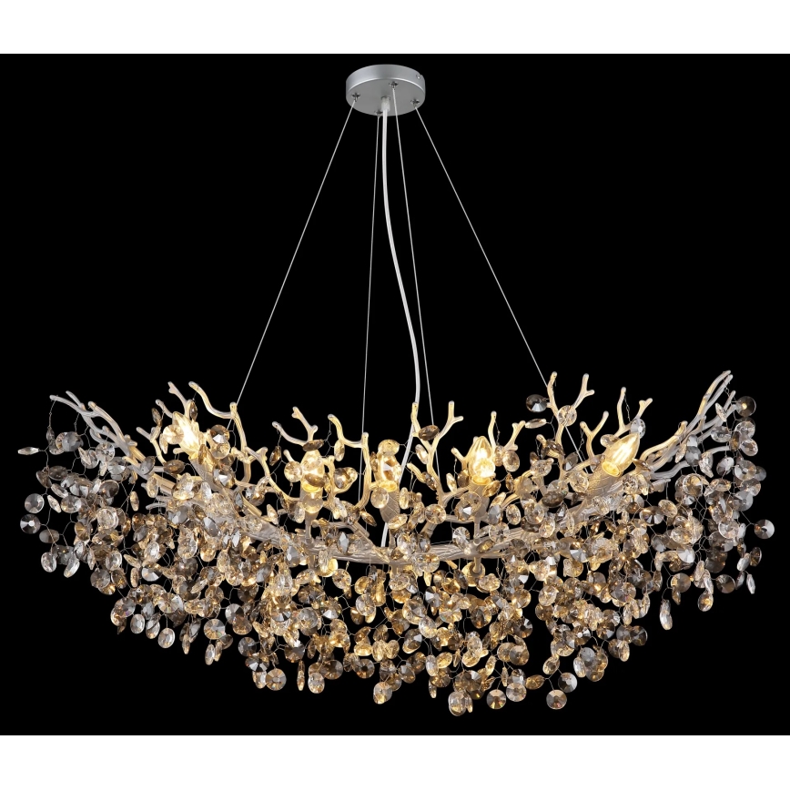 Globo - Hanglamp aan kabel 10xE14/40W/230V, zilverkleurig