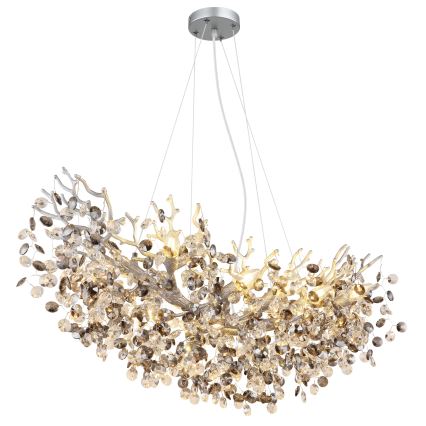 Globo - Hanglamp aan kabel 10xE14/40W/230V, zilverkleurig