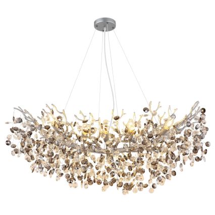 Globo - Hanglamp aan kabel 10xE14/40W/230V, zilverkleurig